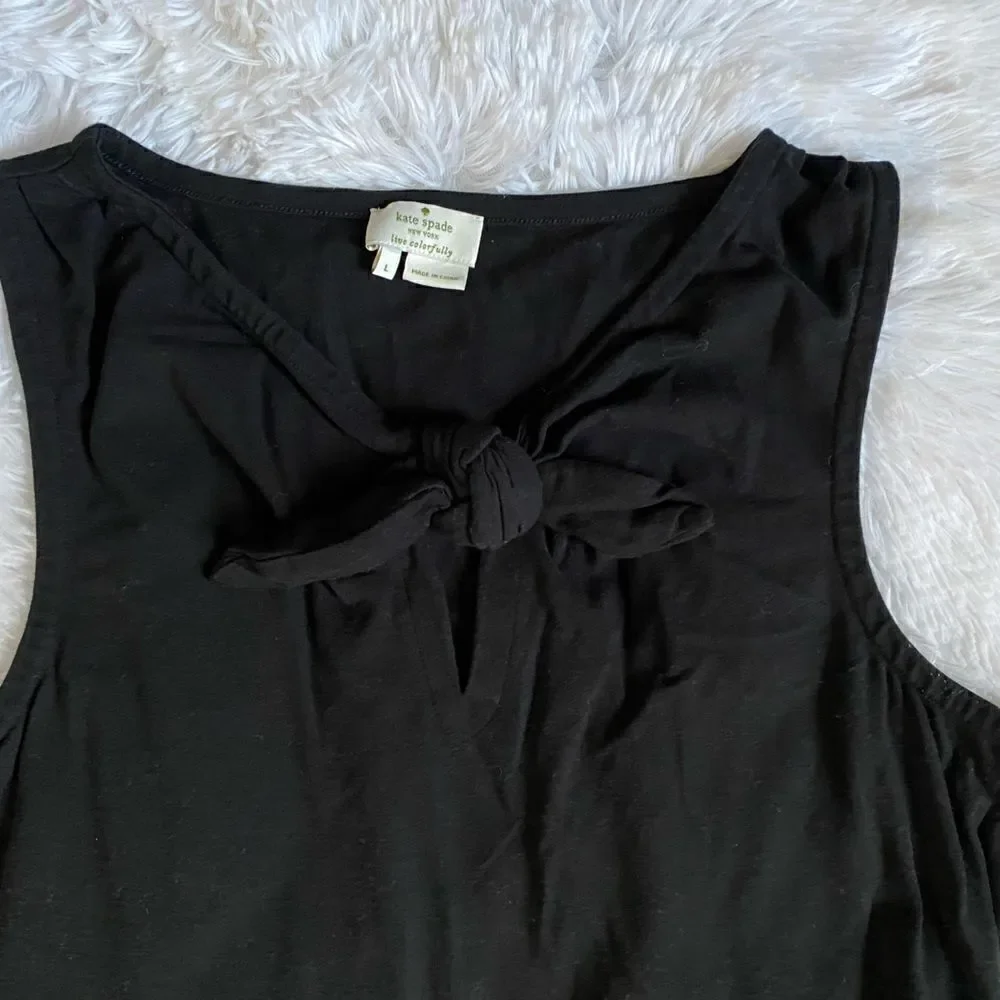 Kate Spade‎ Pomona Bow Front Tank Top Black Women’s Size Large